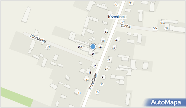 Krześlinek, Kościelna, 17, mapa Krześlinek