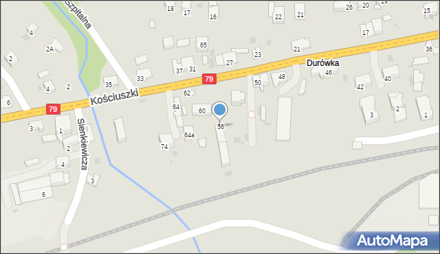 Krzeszowice, Kościuszki Tadeusza, gen., 56, mapa Krzeszowice