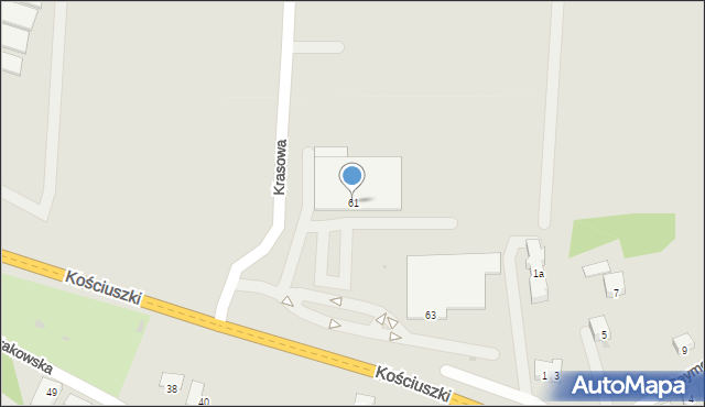 Krzeszowice, Kościuszki Tadeusza, gen., 61, mapa Krzeszowice