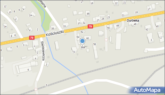 Krzeszowice, Kościuszki Tadeusza, gen., 64a, mapa Krzeszowice