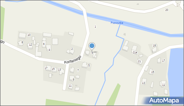 Krzyżowice, Korfantego Wojciecha, 3, mapa Krzyżowice