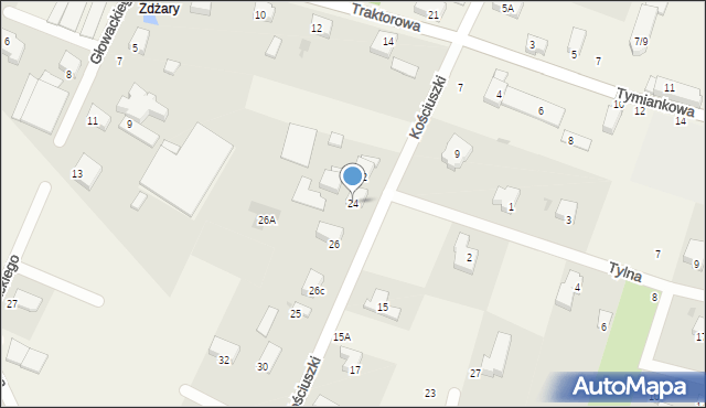 Ksawerów, Kościuszki Tadeusza, gen., 24, mapa Ksawerów