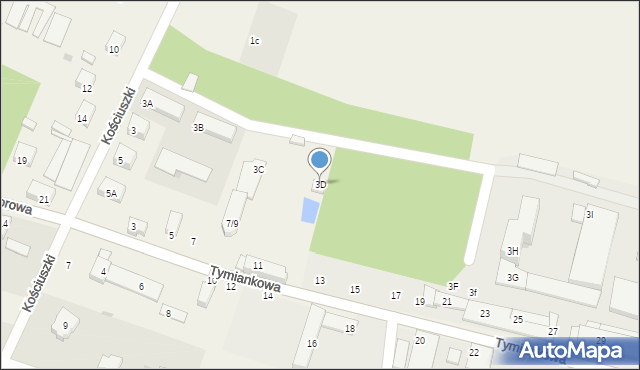 Ksawerów, Kościuszki Tadeusza, gen., 3D, mapa Ksawerów