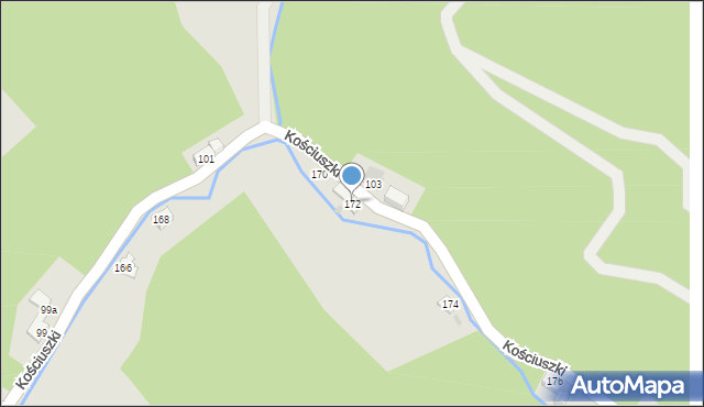 Kudowa-Zdrój, Kościuszki Tadeusza, gen., 172, mapa Kudowa-Zdrój