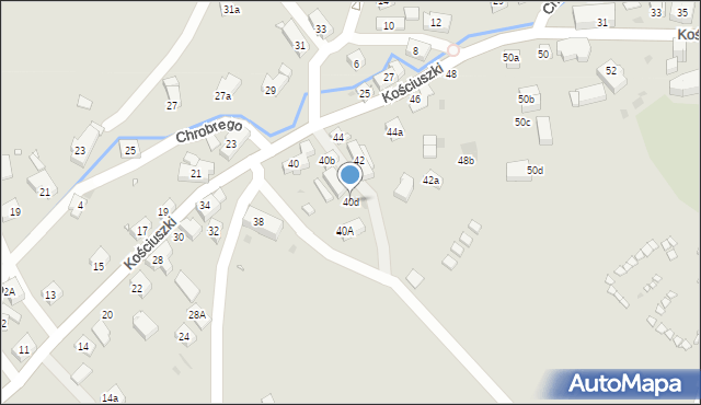 Kudowa-Zdrój, Kościuszki Tadeusza, gen., 40d, mapa Kudowa-Zdrój