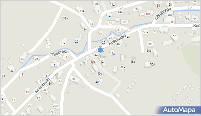 Kudowa-Zdrój, Kościuszki Tadeusza, gen., 42iw1, mapa Kudowa-Zdrój