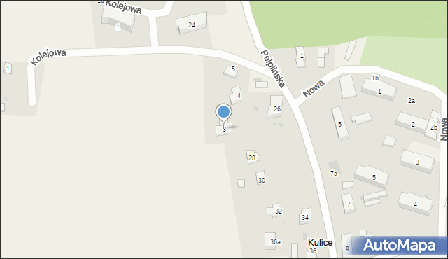 Kulice, Kolejowa, 3, mapa Kulice