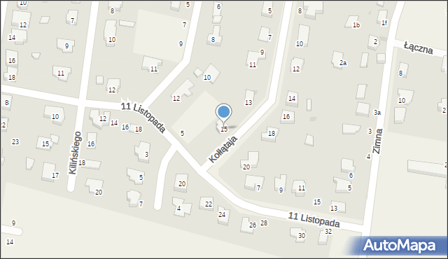 Kunice, Kołłątaja Hugo, 15, mapa Kunice