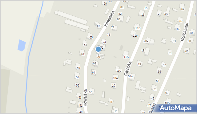 Kurów, Kowalska, 70, mapa Kurów