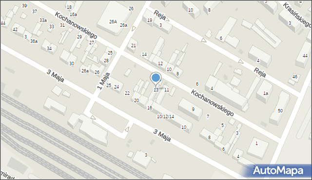 Kutno, Kochanowskiego Jana, 13, mapa Kutno