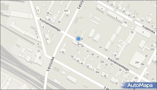 Kutno, Kochanowskiego Jana, 47, mapa Kutno