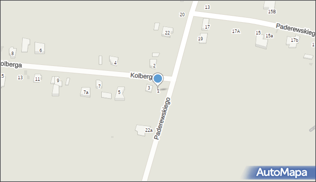 Kutno, Kolberga Oskara, 1, mapa Kutno