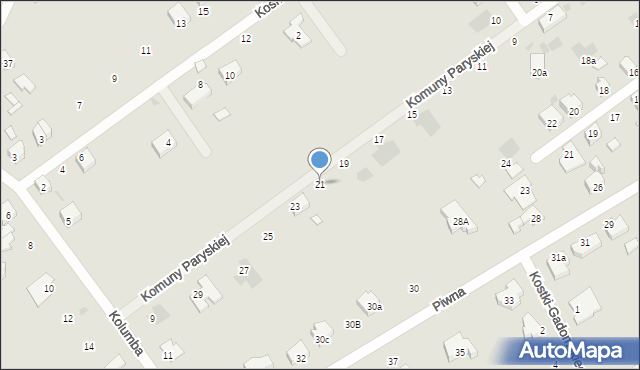 Kutno, Komuny Paryskiej, 21, mapa Kutno