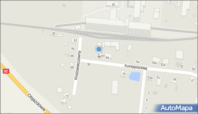 Kutno, Konopnickiej Marii, 58, mapa Kutno