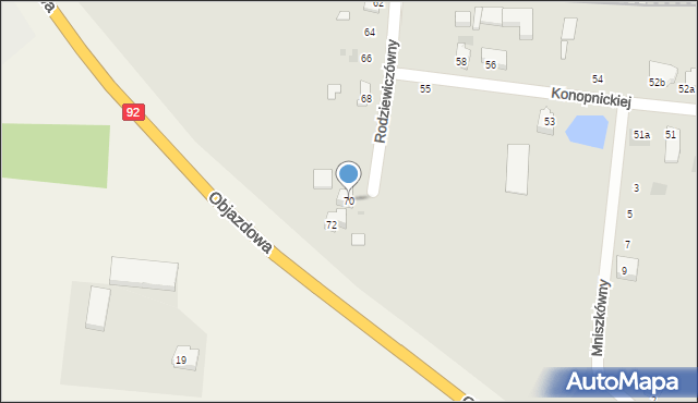 Kutno, Konopnickiej Marii, 70, mapa Kutno