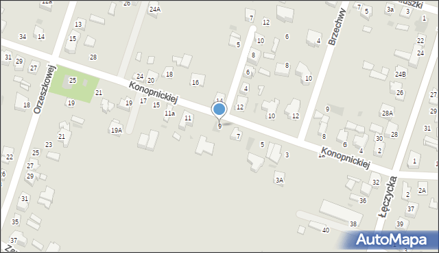 Kutno, Konopnickiej Marii, 9, mapa Kutno