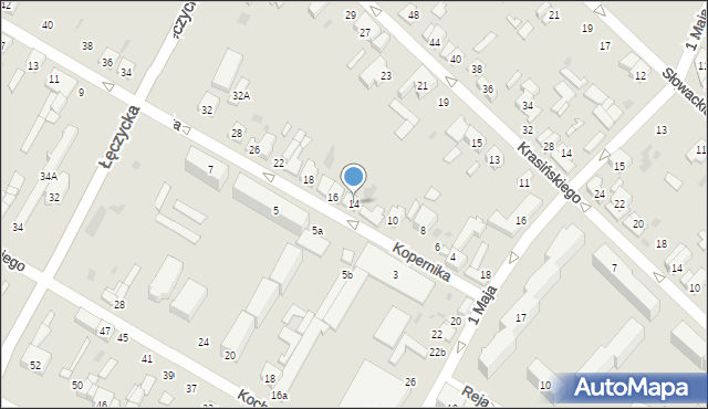 Kutno, Kopernika Mikołaja, 14, mapa Kutno