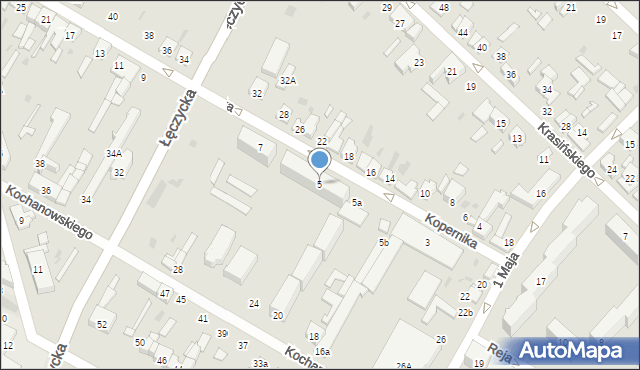 Kutno, Kopernika Mikołaja, 5, mapa Kutno