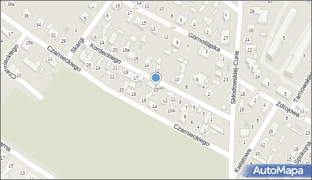 Kutno, Kordeckiego Augustyna, ks., 13, mapa Kutno