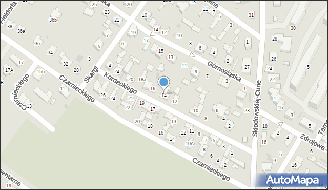 Kutno, Kordeckiego Augustyna, ks., 14, mapa Kutno