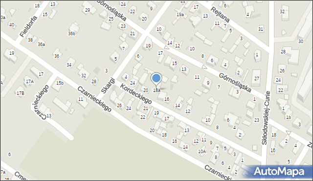 Kutno, Kordeckiego Augustyna, ks., 18a, mapa Kutno