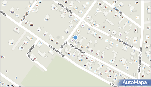 Kutno, Kordeckiego Augustyna, ks., 24, mapa Kutno