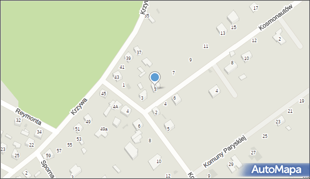 Kutno, Kosmonautów, 3, mapa Kutno