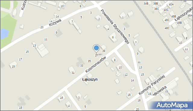 Kutno, Kosmonautów, 37, mapa Kutno