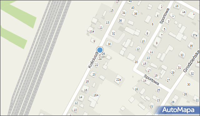 Kuźnica, Kościuszki Tadeusza, gen., 24, mapa Kuźnica