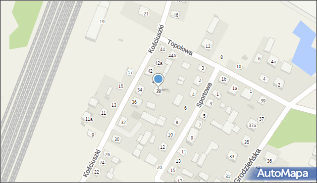Kuźnica, Kościuszki Tadeusza, gen., 38, mapa Kuźnica