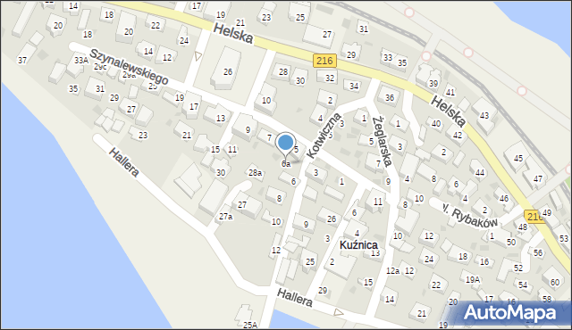 Kuźnica, Kotwiczna, 6a, mapa Kuźnica