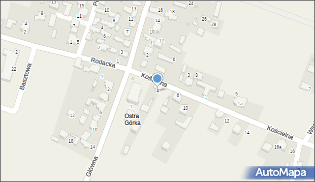 Kwaśniów Dolny, Kościelna, 4, mapa Kwaśniów Dolny