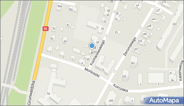 Kwidzyn, Kochanowskiego Jana, 40, mapa Kwidzyn