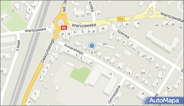 Kwidzyn, Konarskiego, 11, mapa Kwidzyn