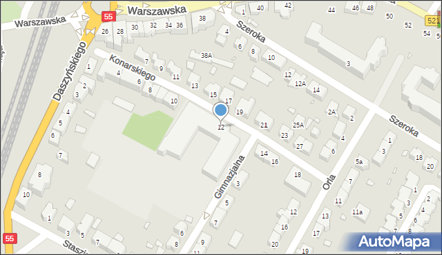 Kwidzyn, Konarskiego, 12, mapa Kwidzyn