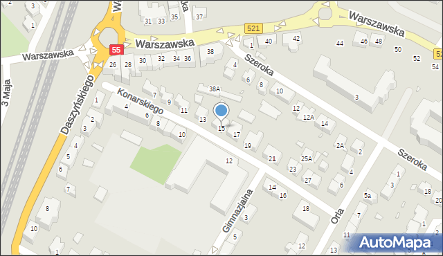 Kwidzyn, Konarskiego, 15, mapa Kwidzyn