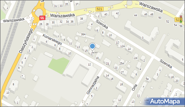 Kwidzyn, Konarskiego, 17, mapa Kwidzyn