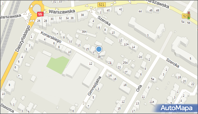 Kwidzyn, Konarskiego, 19, mapa Kwidzyn