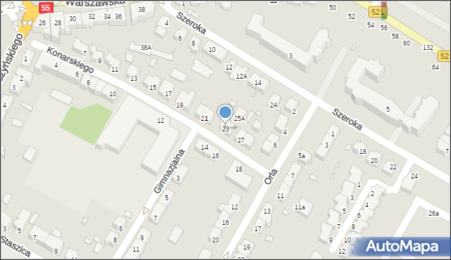 Kwidzyn, Konarskiego, 23, mapa Kwidzyn