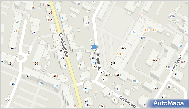 Kwidzyn, Kopernika Mikołaja, 46a, mapa Kwidzyn
