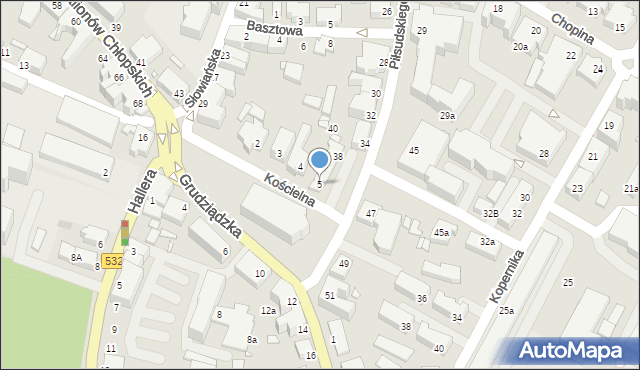 Kwidzyn, Kościelna, 5, mapa Kwidzyn