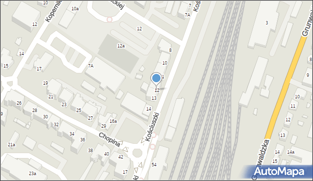 Kwidzyn, Kościuszki Tadeusza, gen., 12, mapa Kwidzyn