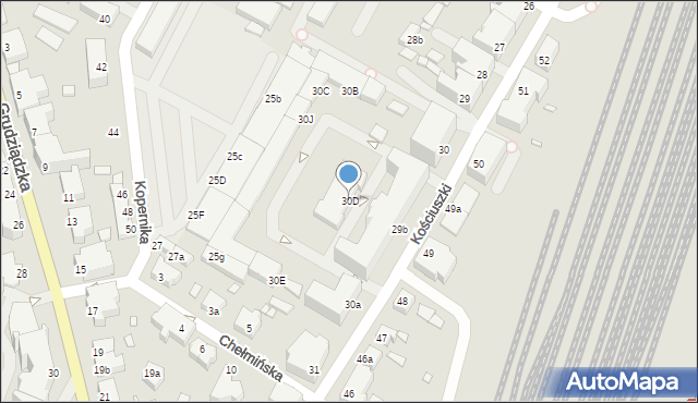 Kwidzyn, Kościuszki Tadeusza, gen., 30D, mapa Kwidzyn