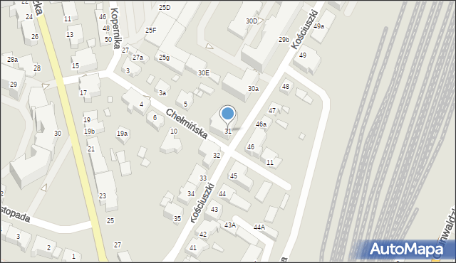 Kwidzyn, Kościuszki Tadeusza, gen., 31, mapa Kwidzyn