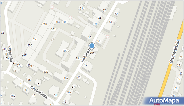 Kwidzyn, Kościuszki Tadeusza, gen., 49a, mapa Kwidzyn