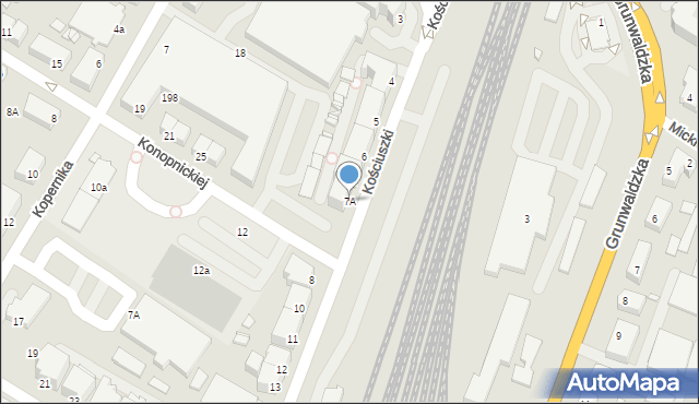 Kwidzyn, Kościuszki Tadeusza, gen., 7A, mapa Kwidzyn