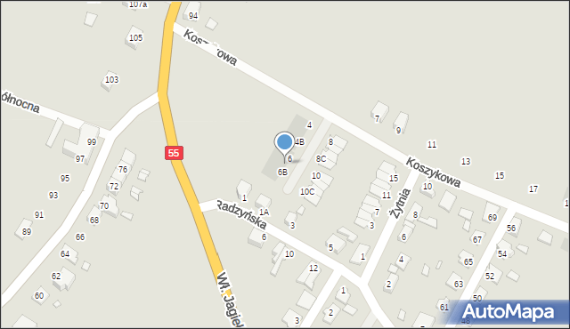 Kwidzyn, Koszykowa, 6A, mapa Kwidzyn