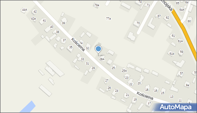 Łabunie, Kościelna, 30, mapa Łabunie