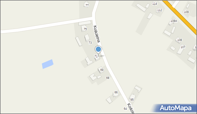 Łabunie, Kościelna, 72, mapa Łabunie