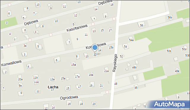 Łacha, Konwaliowa, 12, mapa Łacha